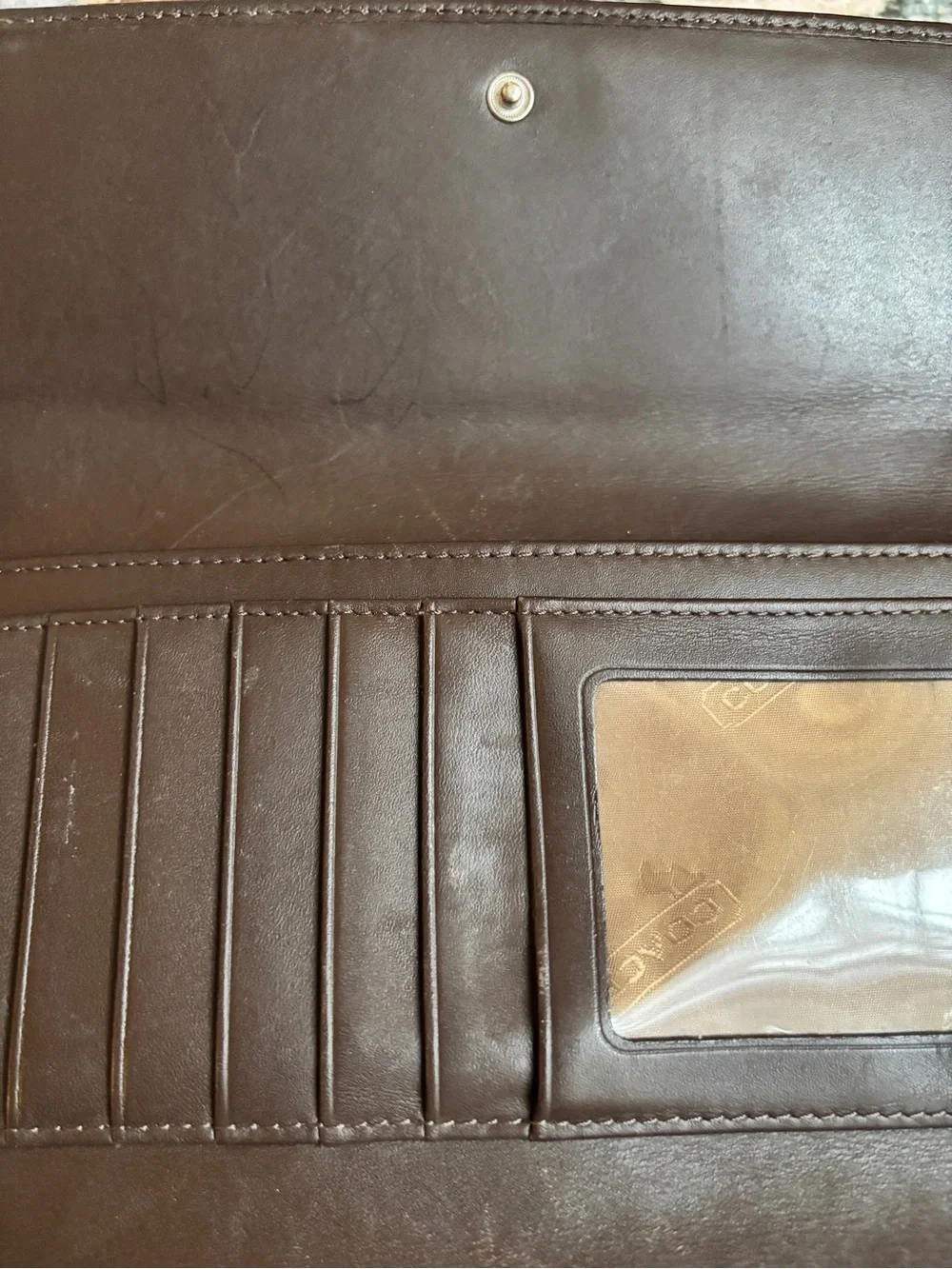 Coach Red and Brown Signature Canvas envelope Wallet
